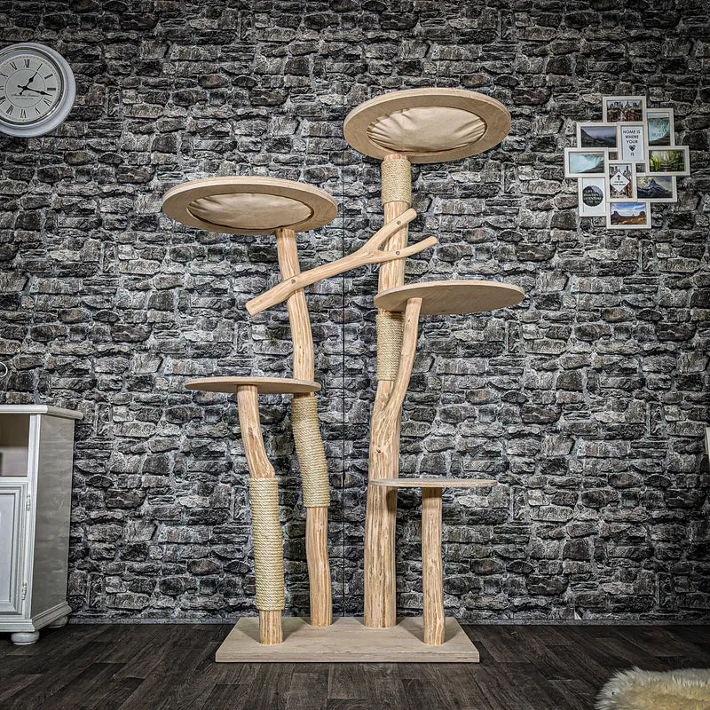 Naturkratzbaum 3454 Kratzbaum Natur Holz Design 175 cm hoch Katzenbaum