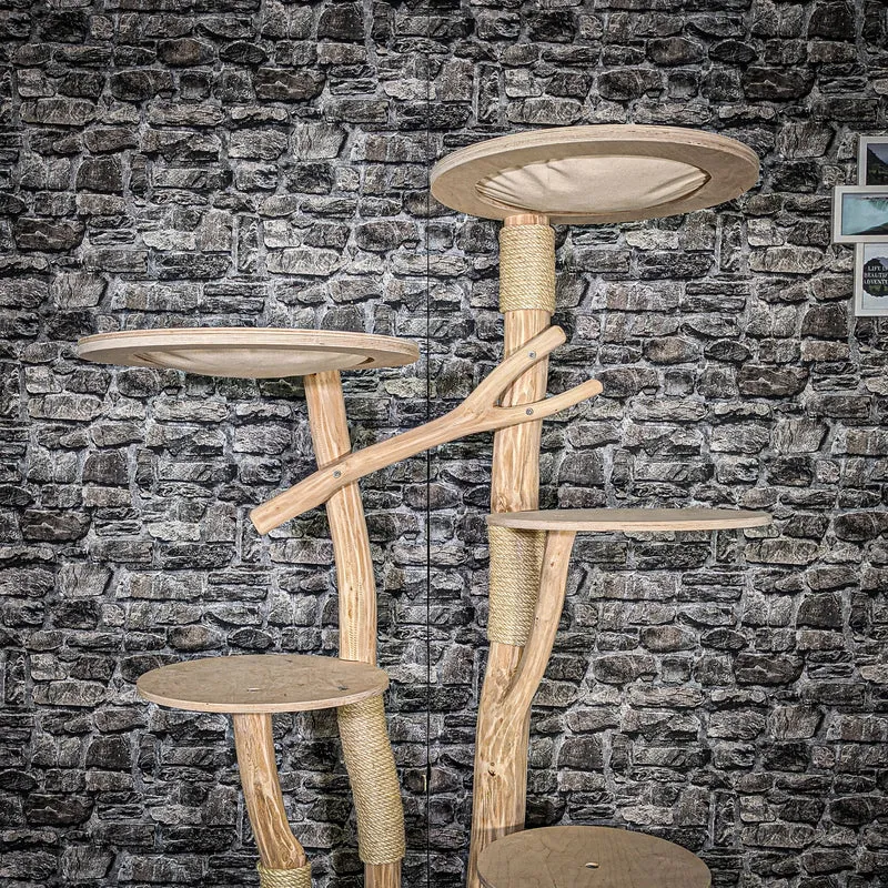 Naturkratzbaum 3454 Kratzbaum Natur Holz Design 175 cm hoch Katzenbaum