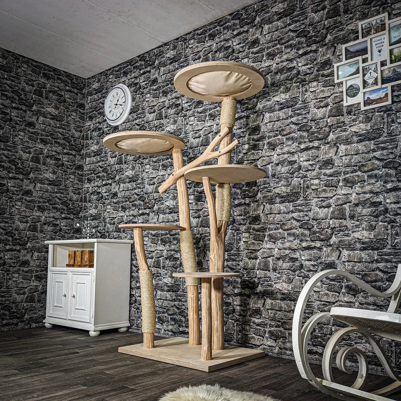 Naturkratzbaum 3454 Kratzbaum Natur Holz Design 175 cm hoch Katzenbaum