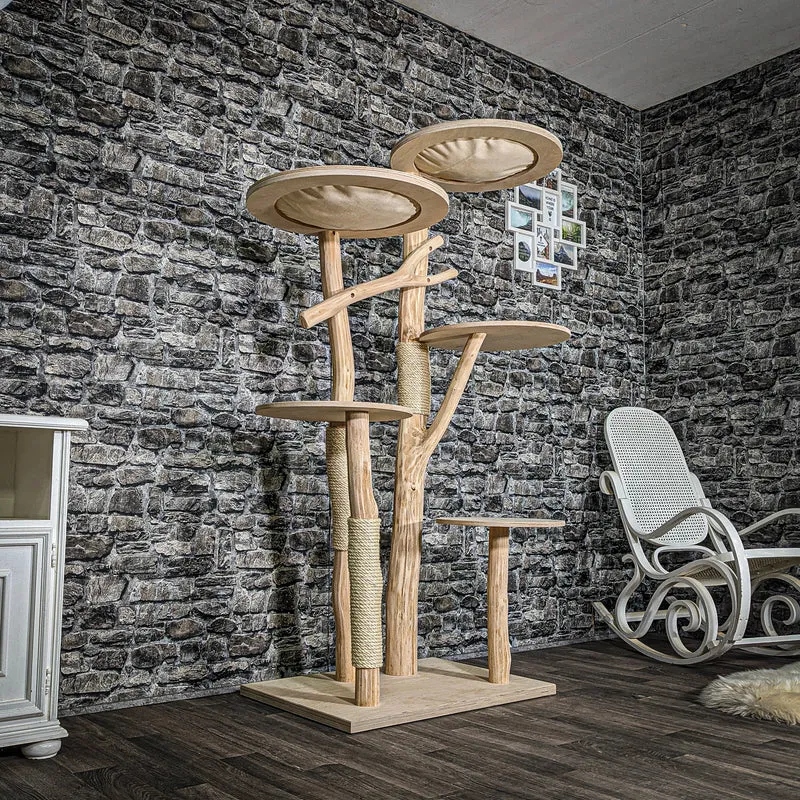 Naturkratzbaum 3454 Kratzbaum Natur Holz Design 175 cm hoch Katzenbaum