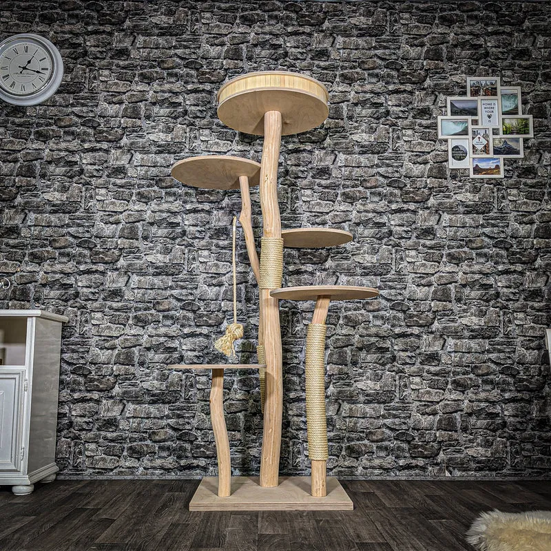 Naturkratzbaum 3452 Kratzbaum Natur Holz Design 176 cm hoch Katzenbaum