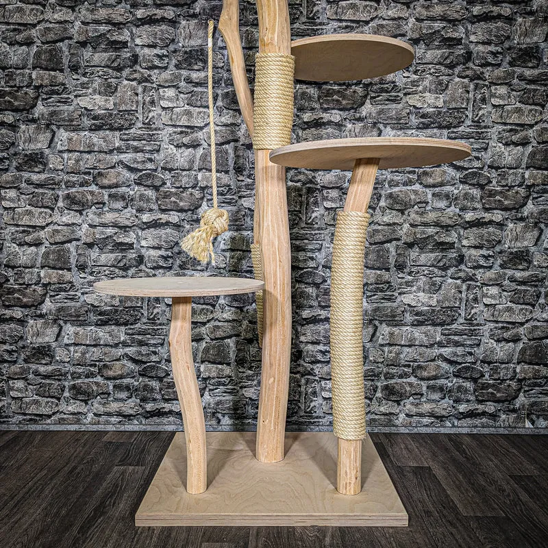 Naturkratzbaum 3452 Kratzbaum Natur Holz Design 176 cm hoch Katzenbaum