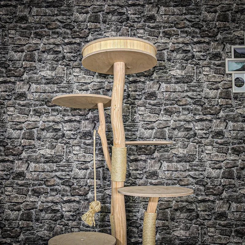 Naturkratzbaum 3452 Kratzbaum Natur Holz Design 176 cm hoch Katzenbaum