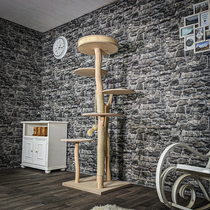 Naturkratzbaum 3452 Kratzbaum Natur Holz Design 176 cm hoch Katzenbaum