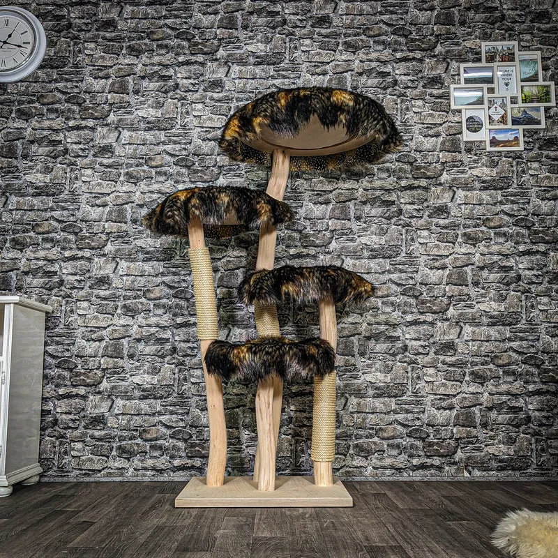 Naturkratzbaum 3451 Kratzbaum Natur Holz Design 145 cm hoch Katzenbaum