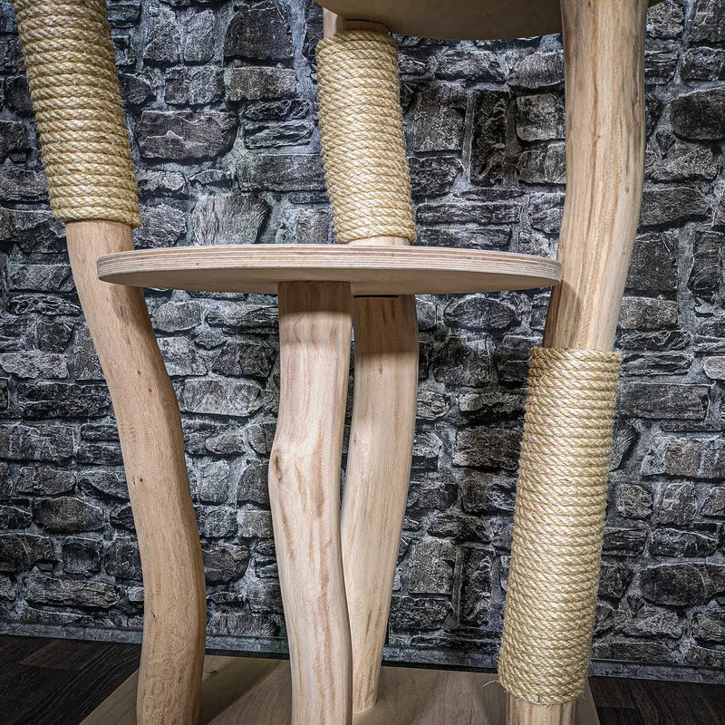 Naturkratzbaum 3451 Kratzbaum Natur Holz Design 145 cm hoch Katzenbaum