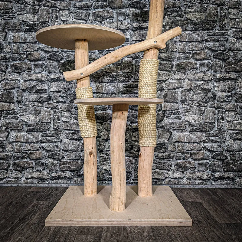 Naturkratzbaum 3450 Kratzbaum Natur Holz Design 114 cm hoch Katzenbaum