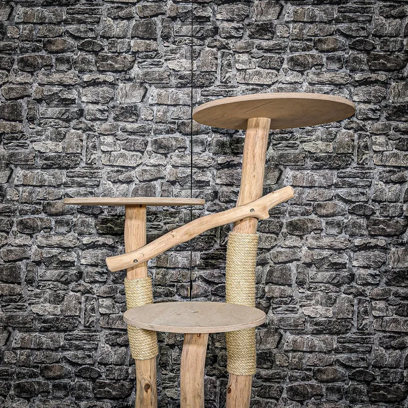 Naturkratzbaum 3450 Kratzbaum Natur Holz Design 114 cm hoch Katzenbaum