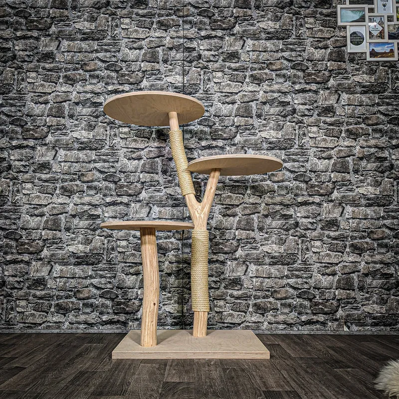 Naturkratzbaum 3449 Kratzbaum Natur Holz Design 114 cm hoch Katzenbaum