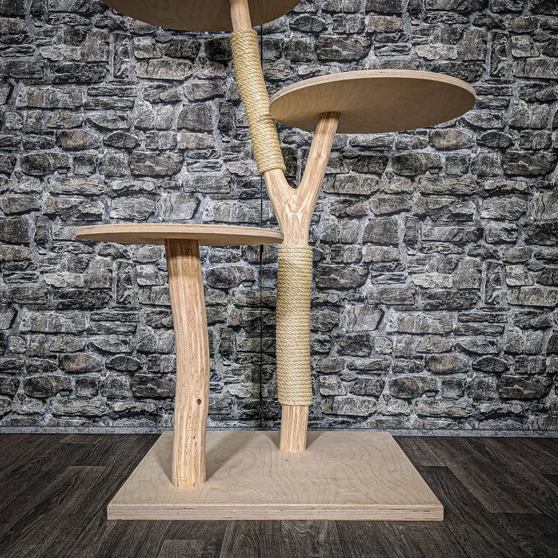 Naturkratzbaum 3449 Kratzbaum Natur Holz Design 114 cm hoch Katzenbaum