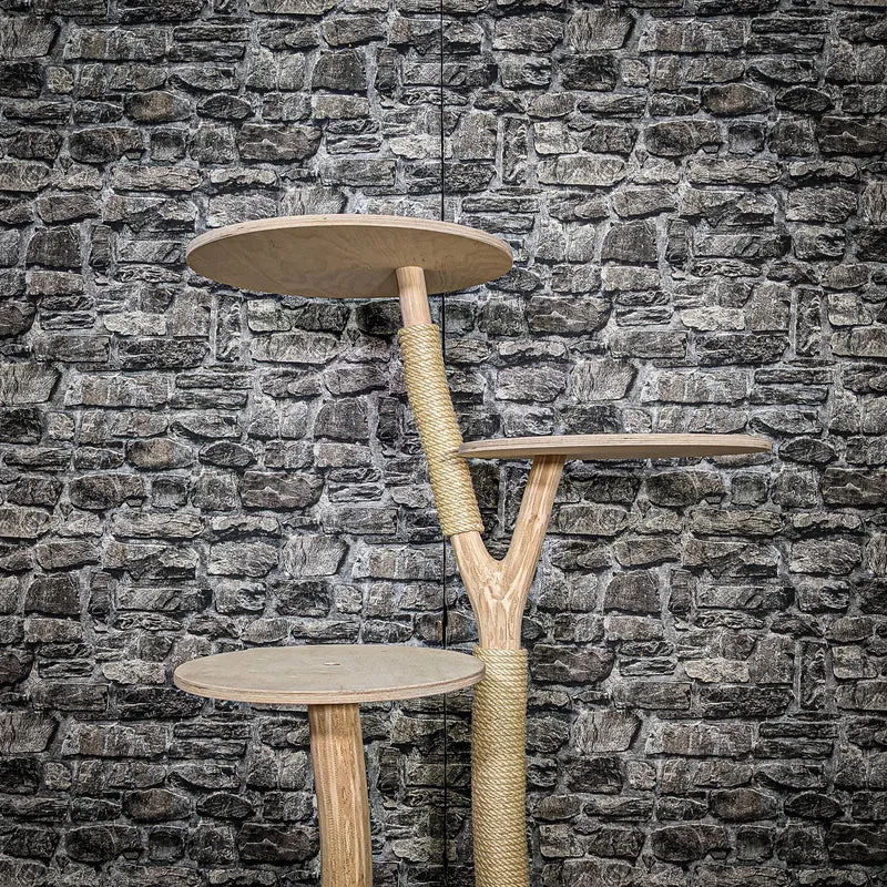 Naturkratzbaum 3449 Kratzbaum Natur Holz Design 114 cm hoch Katzenbaum