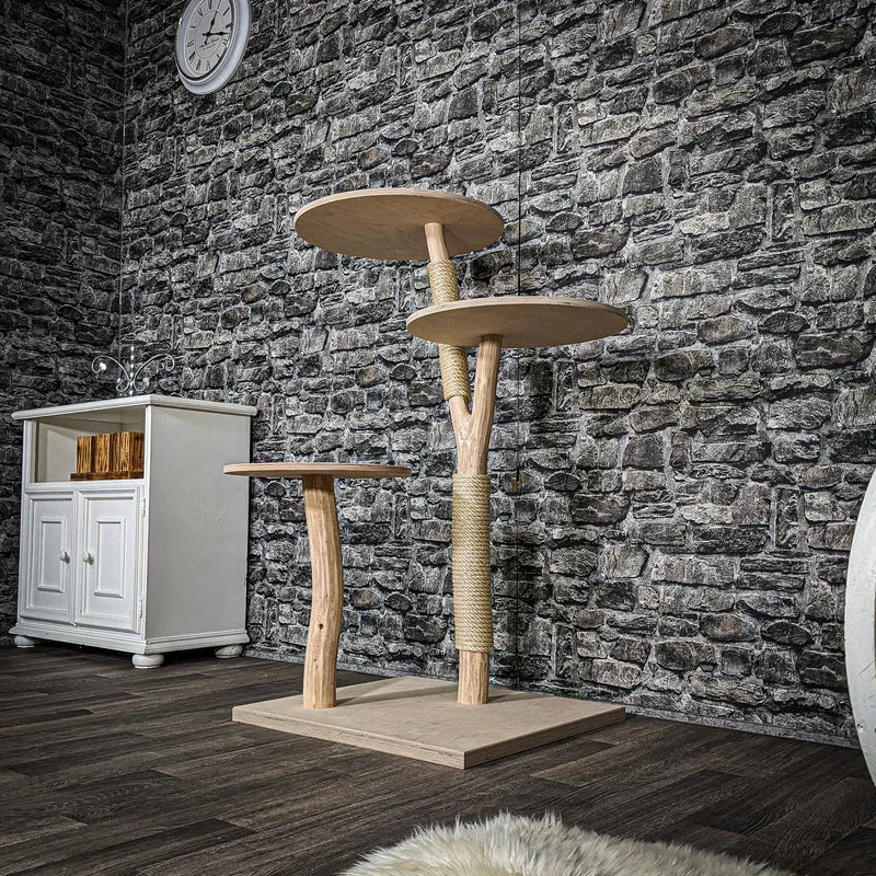 Naturkratzbaum 3449 Kratzbaum Natur Holz Design 114 cm hoch Katzenbaum
