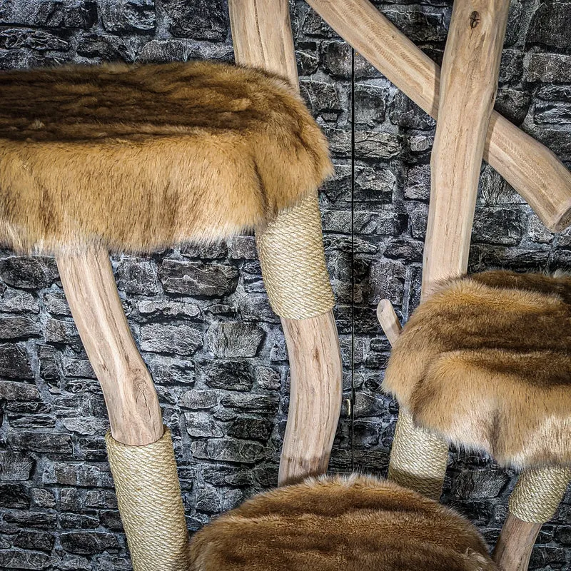 Naturkratzbaum 3447 Kratzbaum Natur Holz Design 175 cm hoch Katzenbaum