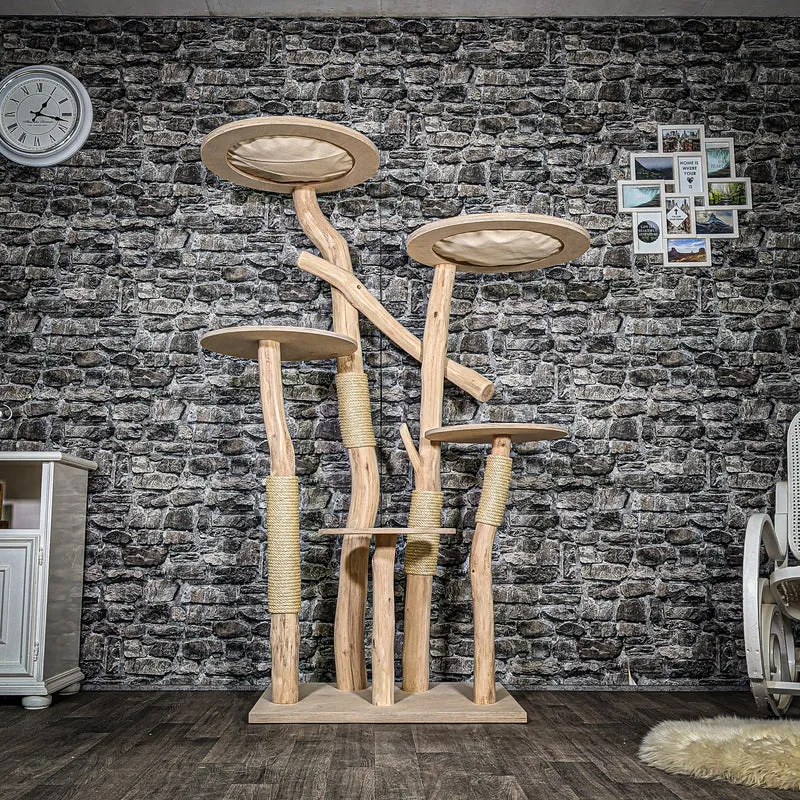 Naturkratzbaum 3447 Kratzbaum Natur Holz Design 175 cm hoch Katzenbaum