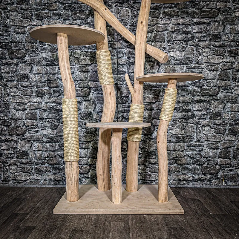 Naturkratzbaum 3447 Kratzbaum Natur Holz Design 175 cm hoch Katzenbaum