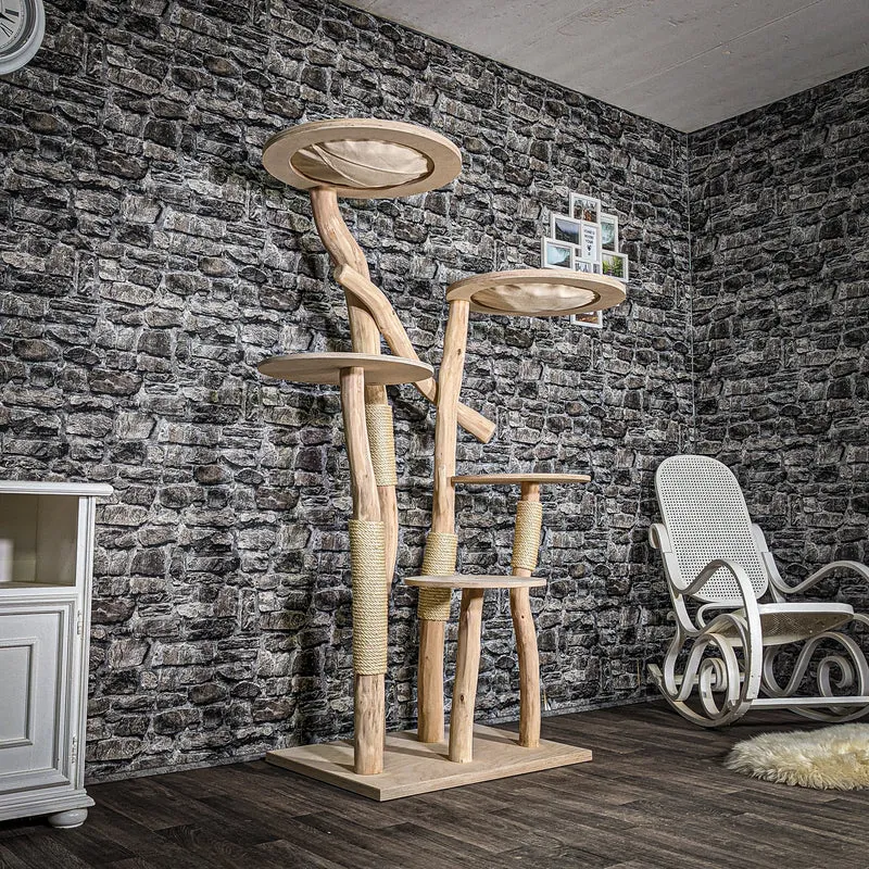Naturkratzbaum 3447 Kratzbaum Natur Holz Design 175 cm hoch Katzenbaum