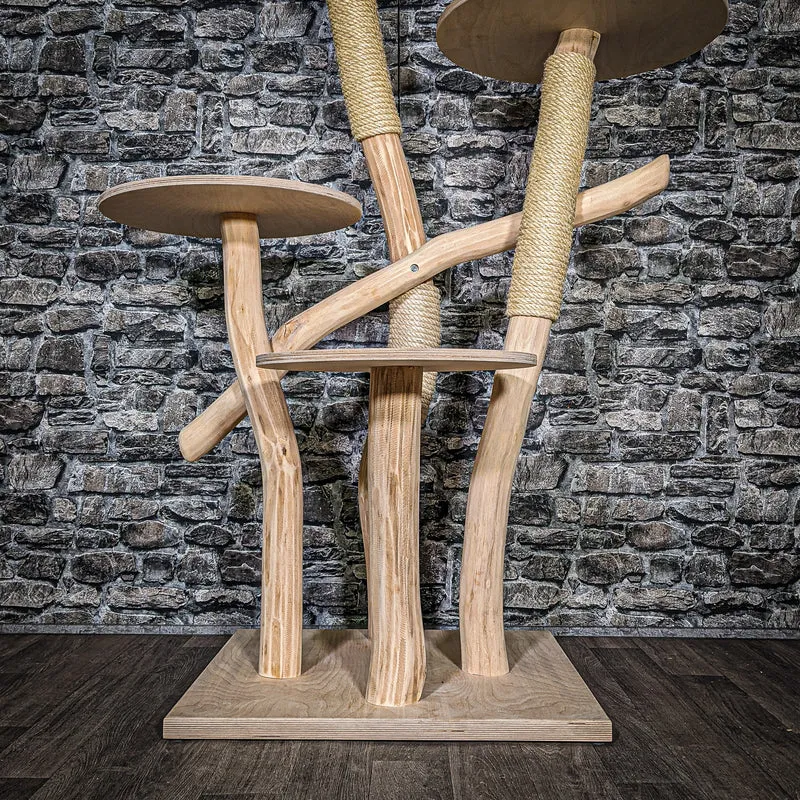 Naturkratzbaum 3446 Kratzbaum Natur Holz Design 145 cm hoch Katzenbaum