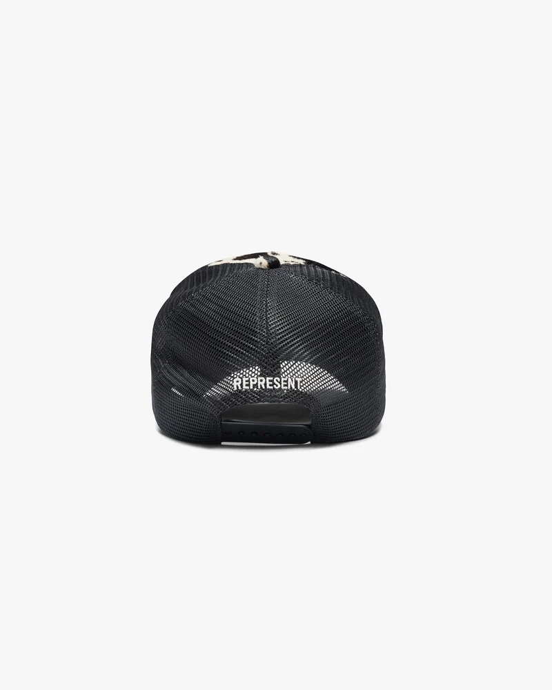 Cowhide Print Cap - Flat White Jet Black