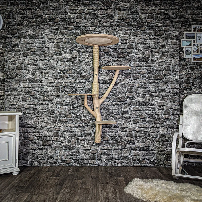 Wandkratzbaum 3353 Naturkratzbaum 140 cm hoch Kratzbaum Natur Holz Design