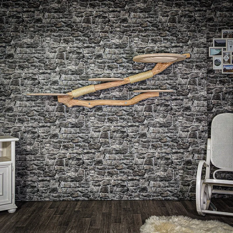 Wandkratzbaum 3352 Naturkratzbaum 185 cm lang Kratzbaum Natur Holz Design