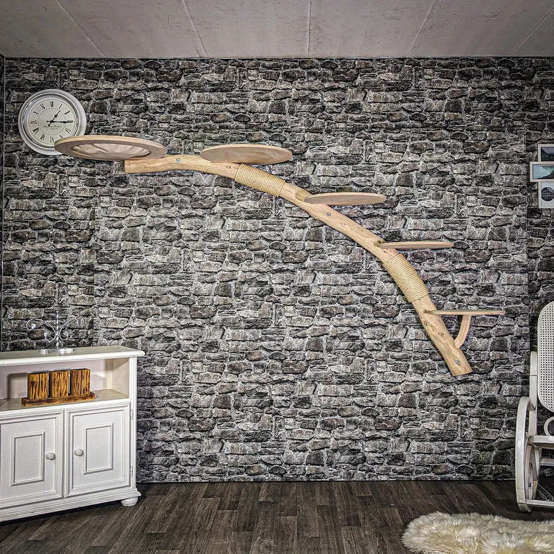 Wandkratzbaum 3350 Naturkratzbaum 247 cm lang Kratzbaum Natur Holz Design