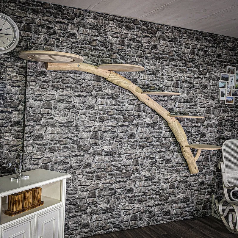 Wandkratzbaum 3350 Naturkratzbaum 247 cm lang Kratzbaum Natur Holz Design