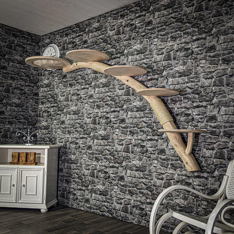 Wandkratzbaum 3350 Naturkratzbaum 247 cm lang Kratzbaum Natur Holz Design