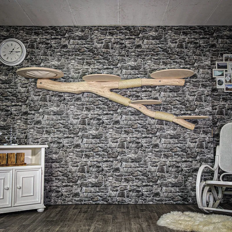 RESERVIERT - TS - 01.08.22 - Wandkratzbaum 3349 Naturkratzbaum 235 cm lang Kratzbaum Natur Holz Design
