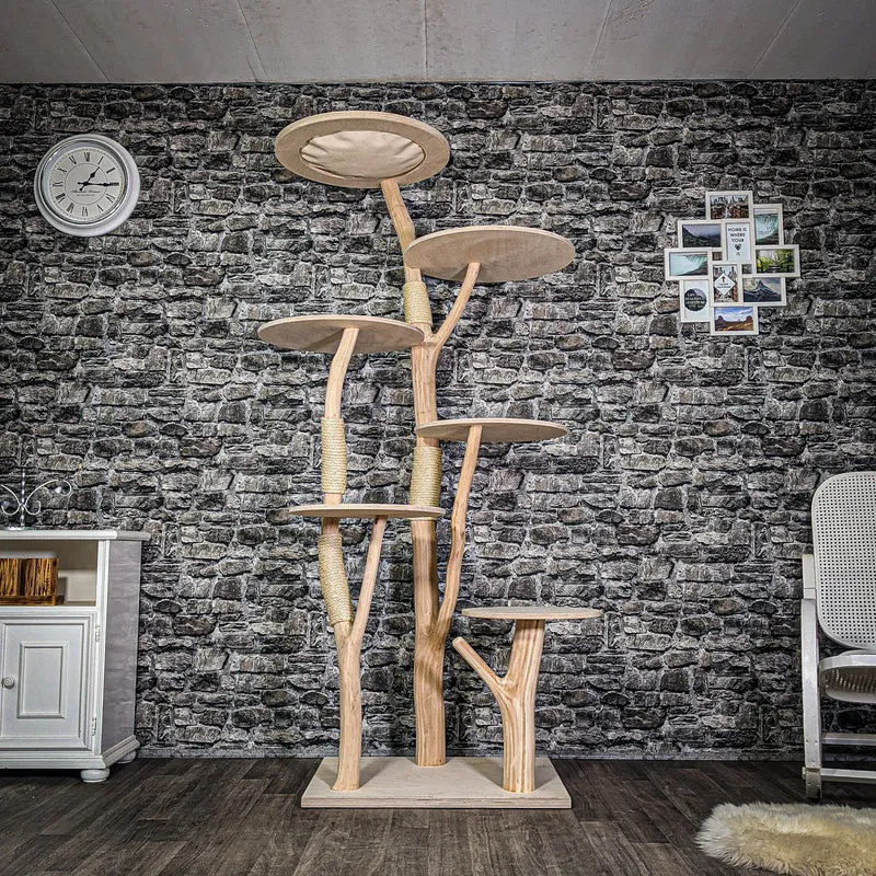 Naturkratzbaum 3348 Kratzbaum Natur Holz Design 206 cm hoch Katzenbaum