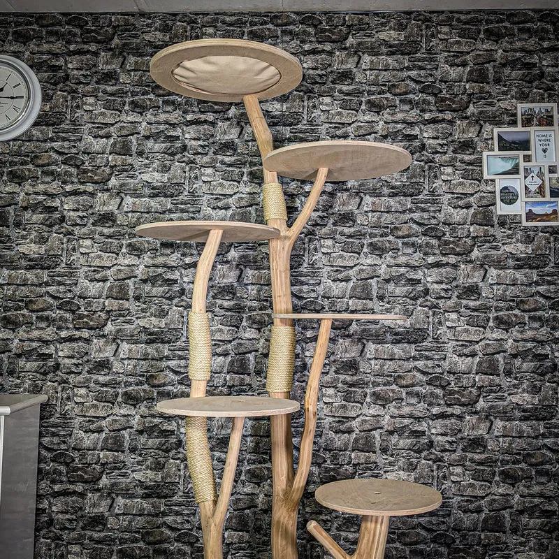 Naturkratzbaum 3348 Kratzbaum Natur Holz Design 206 cm hoch Katzenbaum