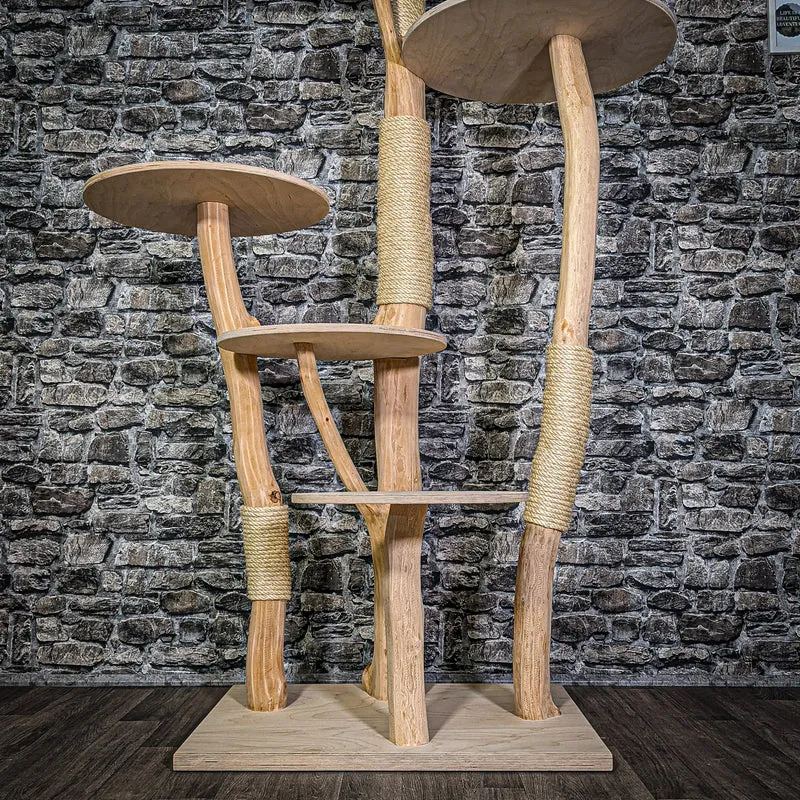 Naturkratzbaum 3340 Kratzbaum Natur Holz Design 200 cm hoch Katzenbaum