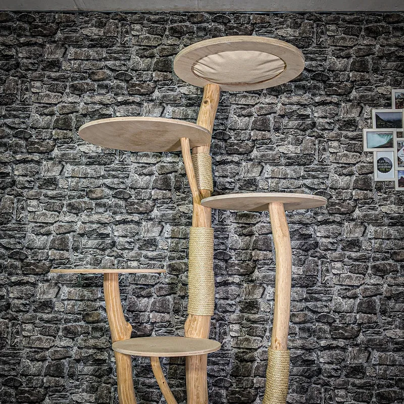 Naturkratzbaum 3340 Kratzbaum Natur Holz Design 200 cm hoch Katzenbaum