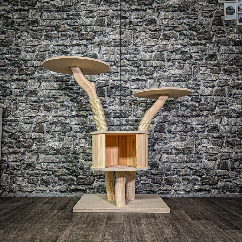 Naturkratzbaum 3338 Kratzbaum Natur Holz Design 103 cm hoch Katzenbaum