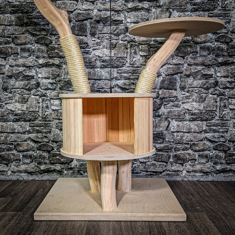 Naturkratzbaum 3338 Kratzbaum Natur Holz Design 103 cm hoch Katzenbaum