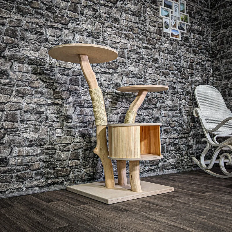Naturkratzbaum 3338 Kratzbaum Natur Holz Design 103 cm hoch Katzenbaum