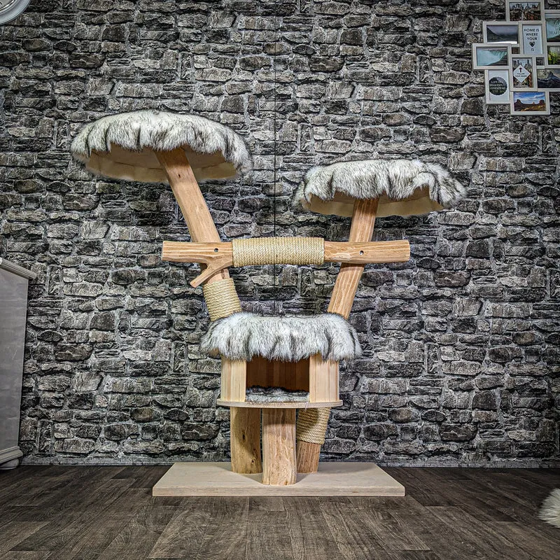 Naturkratzbaum 3337 Kratzbaum Natur Holz Design 121 cm hoch Katzenbaum