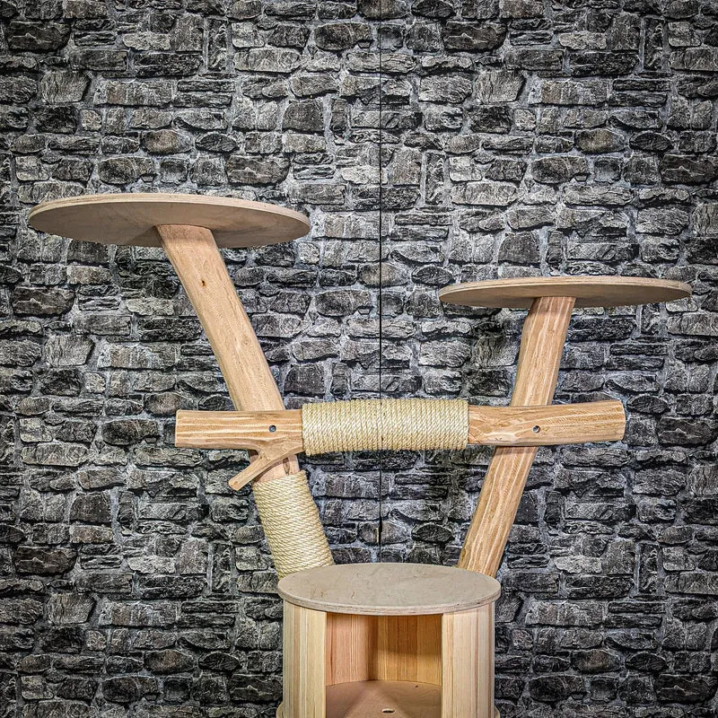 Naturkratzbaum 3337 Kratzbaum Natur Holz Design 121 cm hoch Katzenbaum