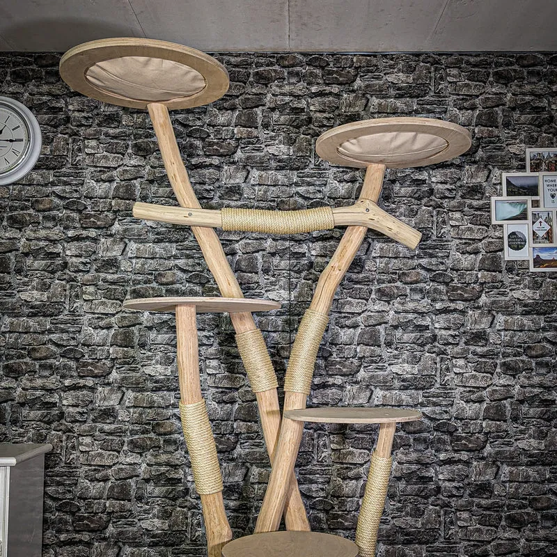 Naturkratzbaum 3336 Kratzbaum Natur Holz Design 217 cm hoch Katzenbaum