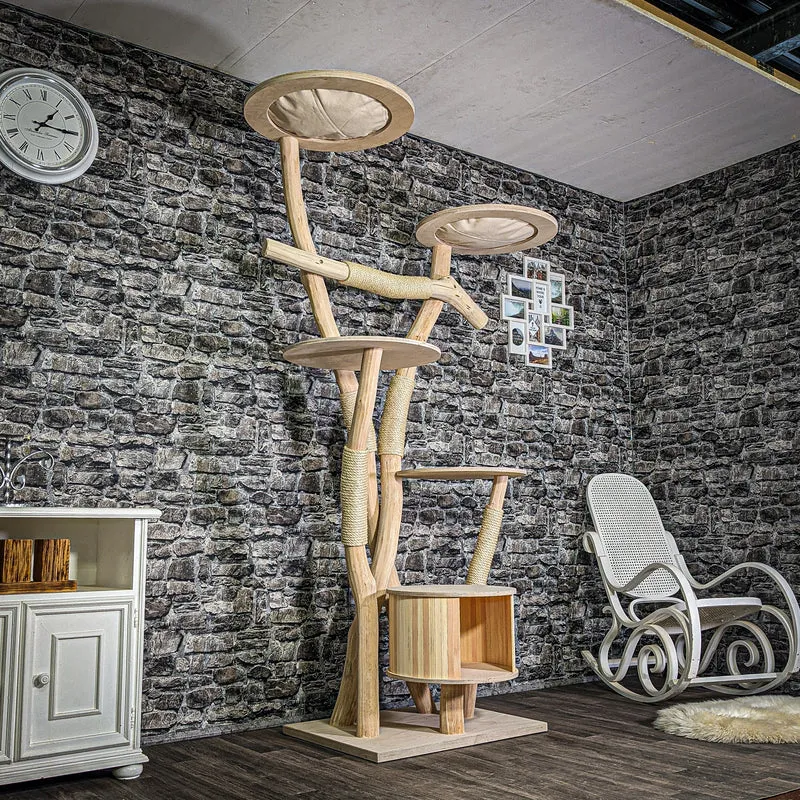 Naturkratzbaum 3336 Kratzbaum Natur Holz Design 217 cm hoch Katzenbaum
