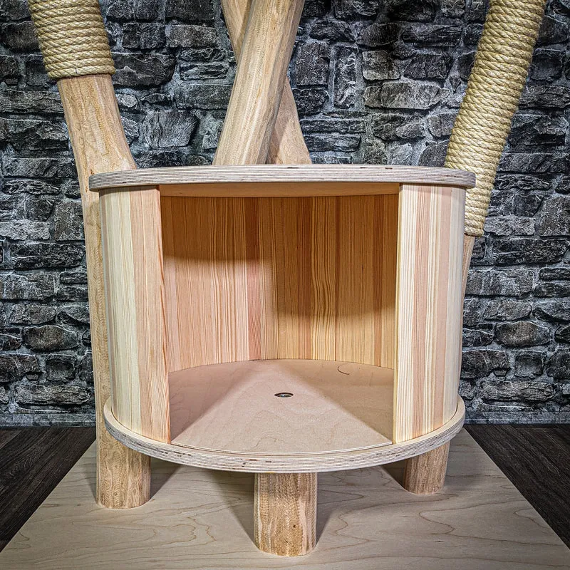 Naturkratzbaum 3336 Kratzbaum Natur Holz Design 217 cm hoch Katzenbaum