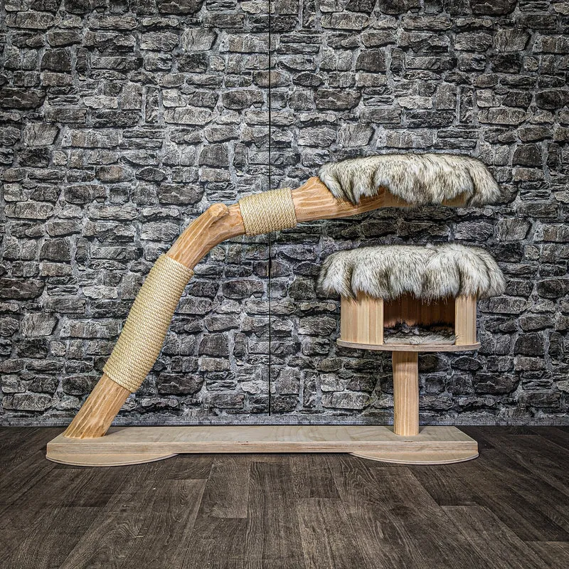 Naturkratzbaum 3324 Kratzbaum Natur Holz Design 79 cm hoch Katzenbaum