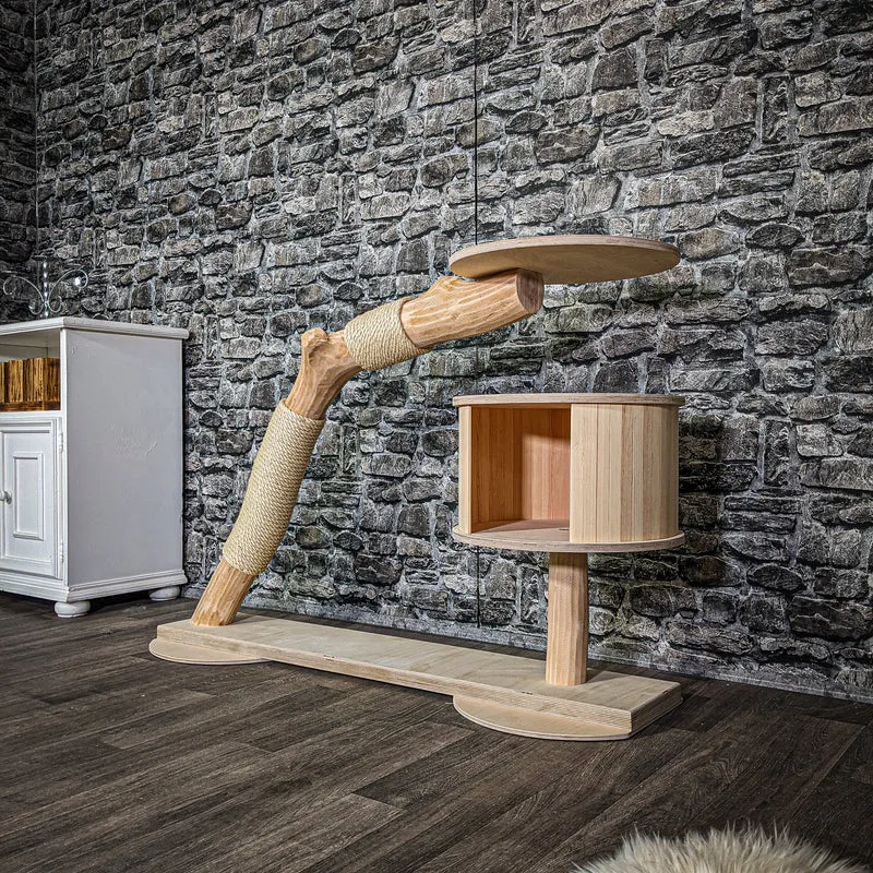 Naturkratzbaum 3324 Kratzbaum Natur Holz Design 79 cm hoch Katzenbaum