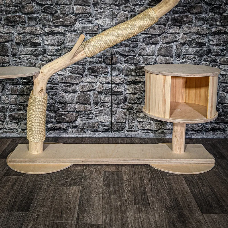 Naturkratzbaum 3322 Kratzbaum Natur Holz Design 97 cm hoch Katzenbaum