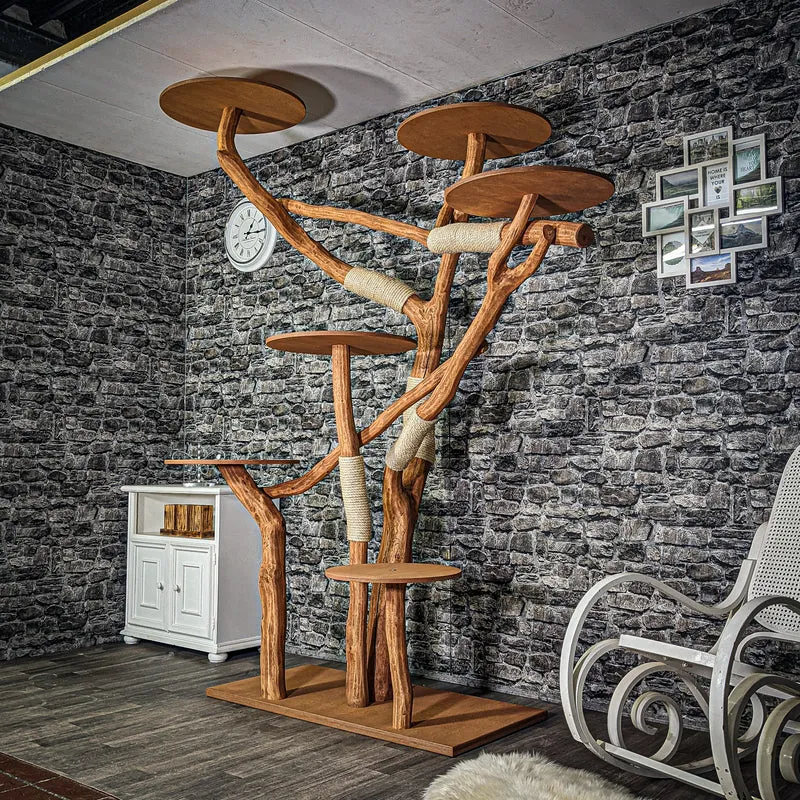 Outdoor Naturkratzbaum 3321 Kratzbaum Natur Holz Design 237 cm hoch Katzenbaum