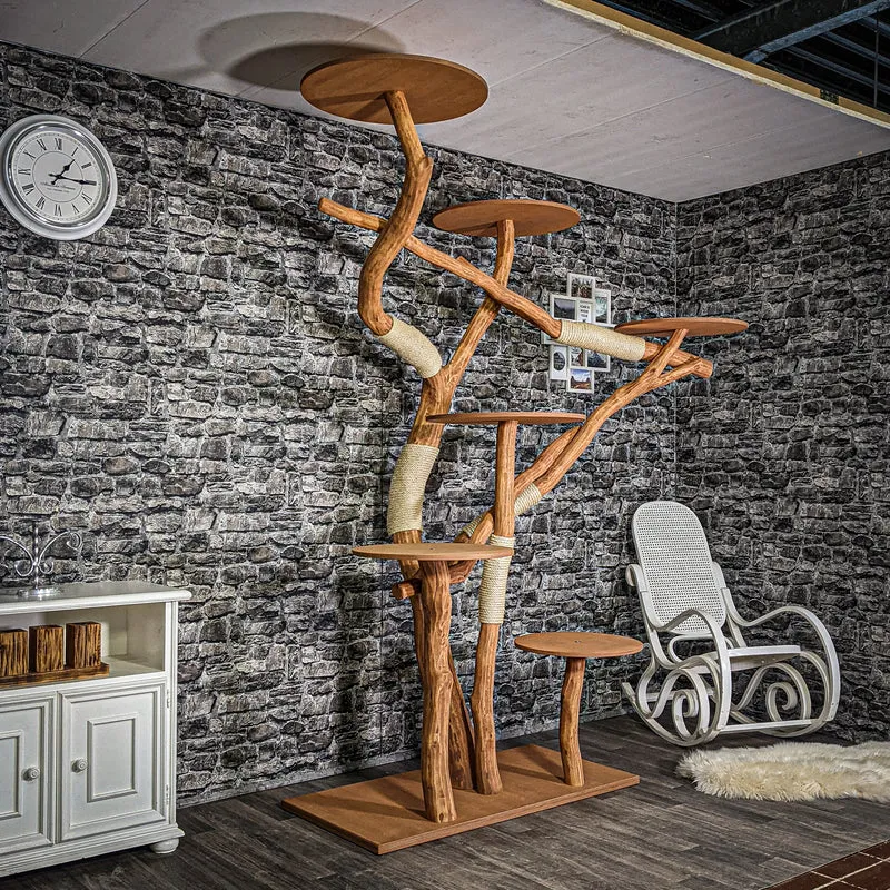 Outdoor Naturkratzbaum 3321 Kratzbaum Natur Holz Design 237 cm hoch Katzenbaum