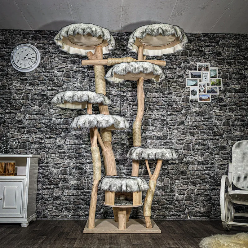 Naturkratzbaum 3436 Kratzbaum Natur Holz Design 216 cm hoch Katzenbaum