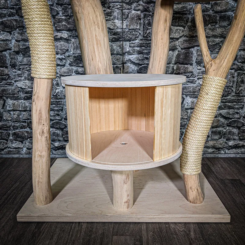 Naturkratzbaum 3436 Kratzbaum Natur Holz Design 216 cm hoch Katzenbaum