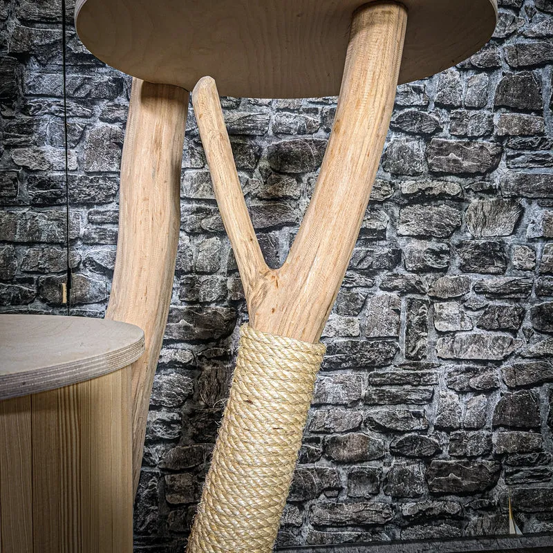 Naturkratzbaum 3436 Kratzbaum Natur Holz Design 216 cm hoch Katzenbaum