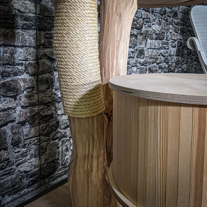 Naturkratzbaum 3435 Kratzbaum Natur Holz Design 85 cm hoch Katzenbaum