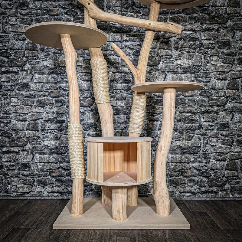 Naturkratzbaum 3431 Kratzbaum Natur Holz Design 175 cm hoch Katzenbaum